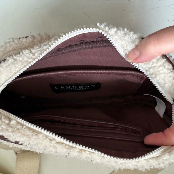 Laundry by Shelli Segal Cream Sherpa Fanny Pack Belt Bag - Picture 10 of 11